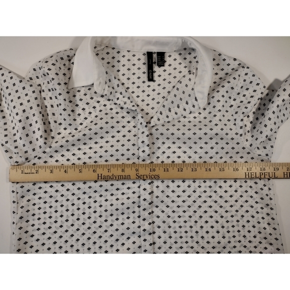 mng suit diamond pattern hidden placket blouse - Picture 8 of 10